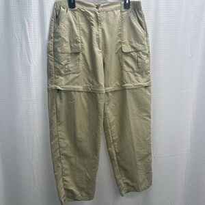 LL Bean Women's Beige Convertible Hiking Hunting Fishing Pants Large cargo